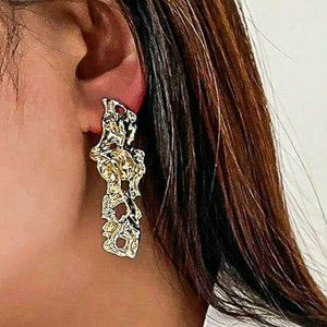 18K Gold Plated Brass Melt Earrings